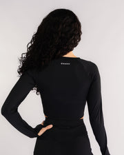 Progress Black Long-sleeve Crop