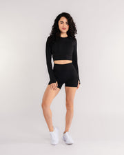 Progress Black Long-sleeve Crop