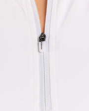 Optic White Zip Up Crop