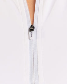 Optic White Zip Up Crop