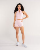 Icy Pink Zip Up Crop