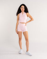 Icy Pink Zip Up Crop