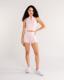 Icy Pink Zip Up Crop