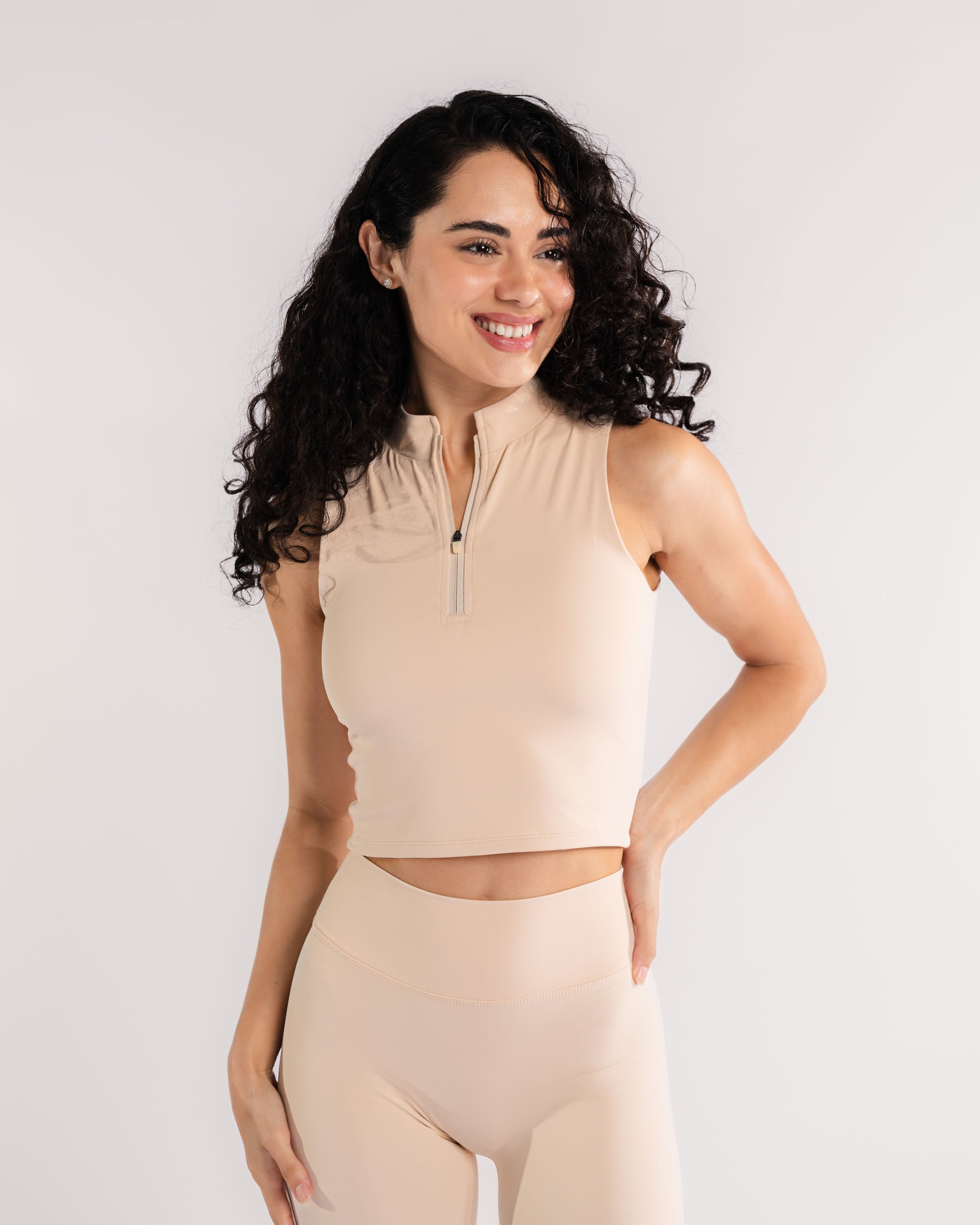 Sand Dollar Zip Up Crop